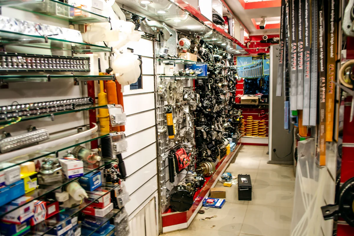 Parts shelves